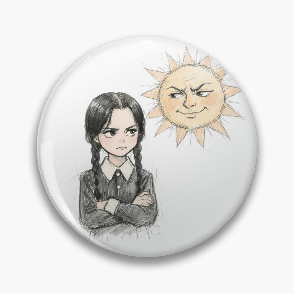 Item preview, GOTH GIRL WITH SUN FACE designed and sold by LIS AND MELIVERSO.