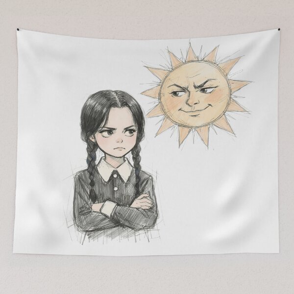 Item preview, GOTH GIRL WITH SUN FACE designed and sold by LIS AND MELIVERSO.