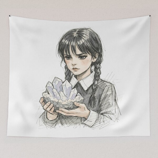 Item preview, GOTH GIRL WITH CRYSTAL GEODE designed and sold by LIS AND MELIVERSO.