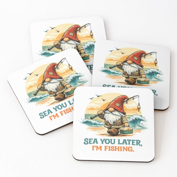 Item preview, Sea You Later, I’m Fishing – Coastal Gnome Sunset Design designed and sold by SaltyLinesOut.