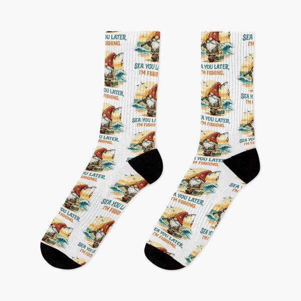 Item preview, Sea You Later, I’m Fishing – Coastal Gnome Sunset Design designed and sold by SaltyLinesOut.
