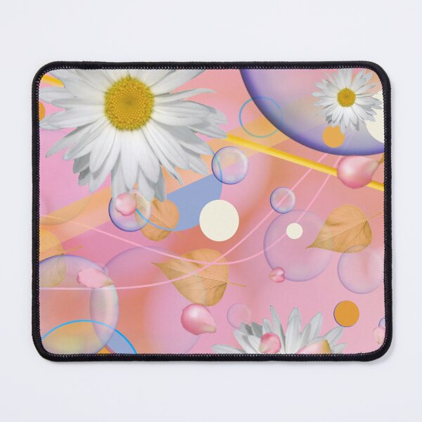 Item preview, Fun Bright Abstract Pattern- Daisies and Flowers in Pink Yellow Purple Blue designed and sold by ABG Inspirational Art.