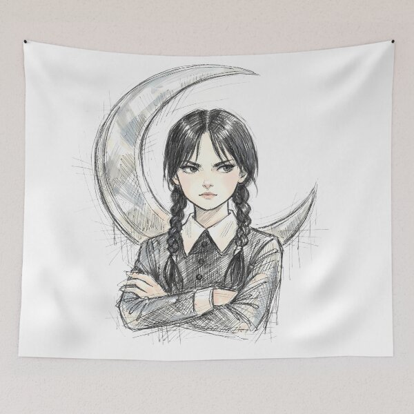 Item preview, GOTH GIRL WITH METAL CRESCENT MOON designed and sold by LIS AND MELIVERSO.