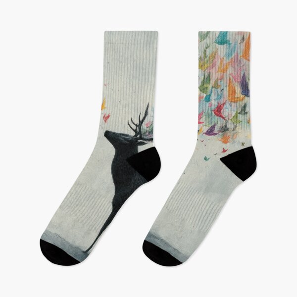 Item preview, Deer with vibrant butterflies designed and sold by anytka.