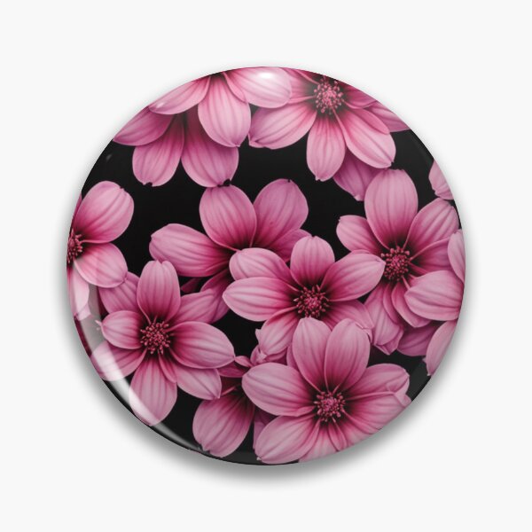 Item preview, Midnight Magenta Floral Pattern on Black designed and sold by Fabricbella.