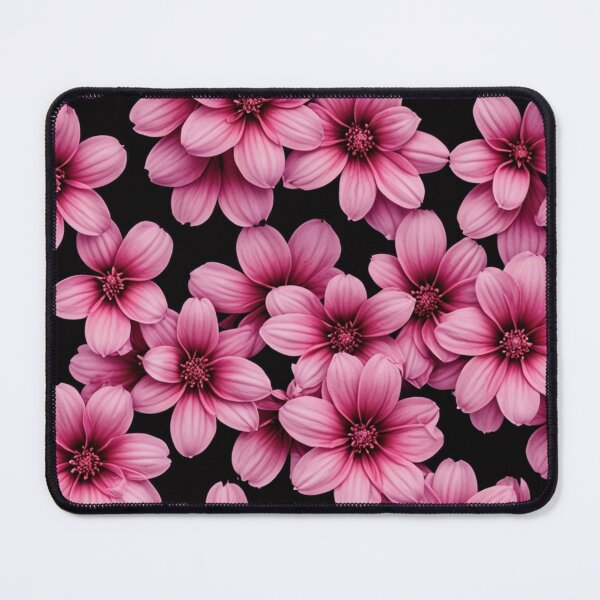 Item preview, Midnight Magenta Floral Pattern on Black designed and sold by Fabricbella.