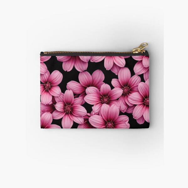 Item preview, Midnight Magenta Floral Pattern on Black designed and sold by Fabricbella.