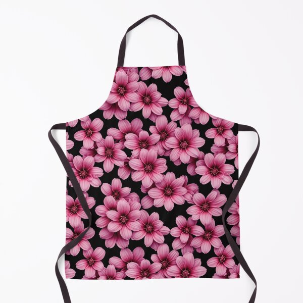 Item preview, Midnight Magenta Floral Pattern on Black designed and sold by Fabricbella.