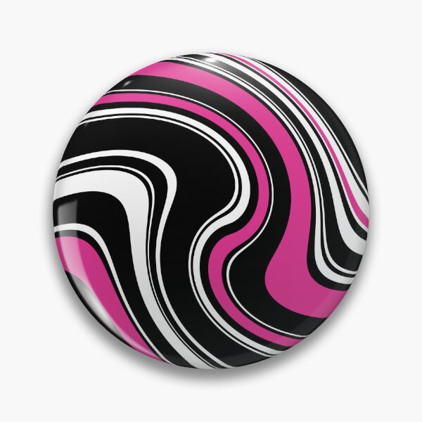 Item preview, 60's 70's 80's Retro Liquid Stripe in Black, White and Hot Pink designed and sold by MellowCat.