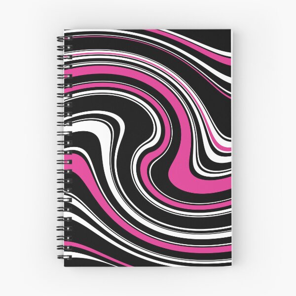 Item preview, 60's 70's 80's Retro Liquid Stripe in Black, White and Hot Pink designed and sold by MellowCat.
