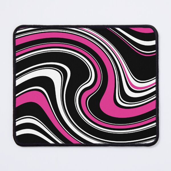 Item preview, 60's 70's 80's Retro Liquid Stripe in Black, White and Hot Pink designed and sold by MellowCat.