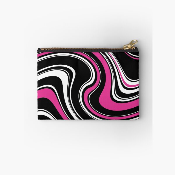 Item preview, 60's 70's 80's Retro Liquid Stripe in Black, White and Hot Pink designed and sold by MellowCat.