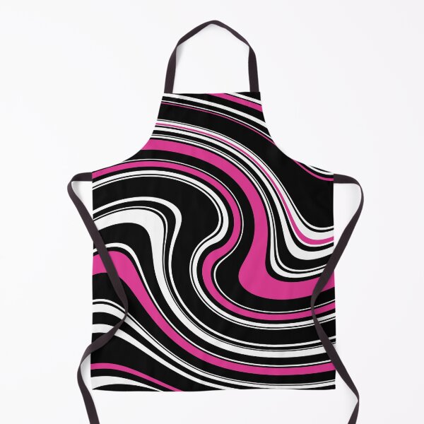 Item preview, 60's 70's 80's Retro Liquid Stripe in Black, White and Hot Pink designed and sold by MellowCat.