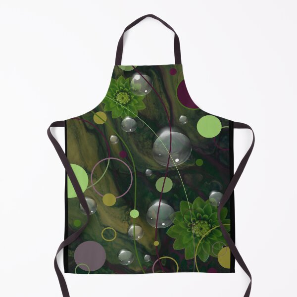 Item preview, Nature Design- Abstract in Green with Flowers Water and Multi-colored Dots designed and sold by ABG Inspirational Art.