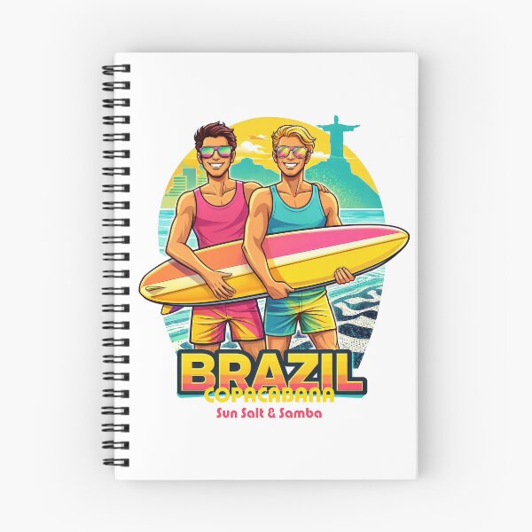 Item preview, Brazil – Sun Salt & Samba | 80s retro surf poster designed and sold by Earth Celebration Designs.