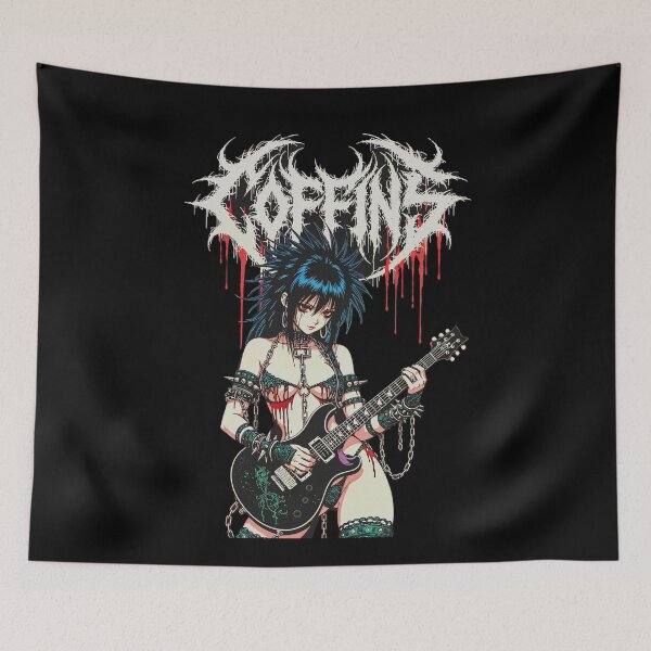 Item preview, Sonic Carnage - Heavy Metal Guitarist Anime Girl designed and sold by CoffinsArt.