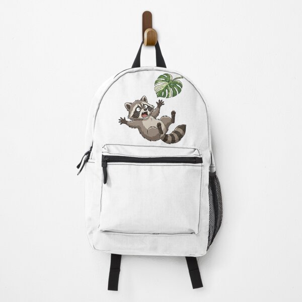Item preview, Raccoon with Monstera Albo Variegata Leaf designed and sold by plantsbyraccoon.