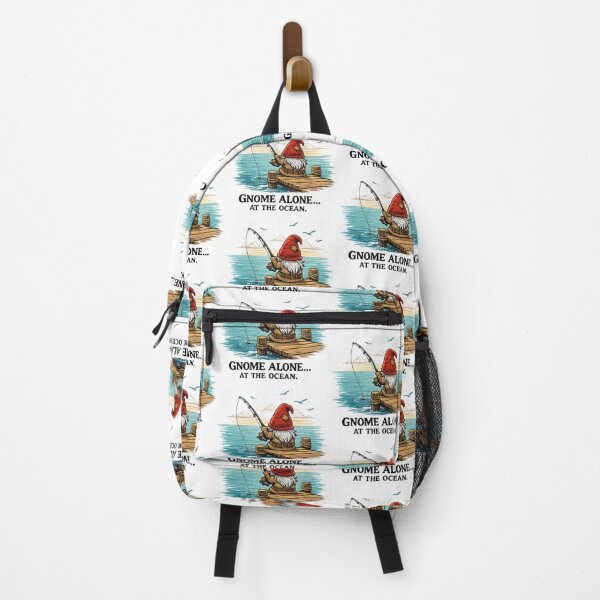 Item preview, Gnome Alone at the Ocean – Peaceful Fishing Garden Gnome Design designed and sold by SaltyLinesOut.