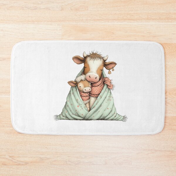 Item preview, Mother & Baby Cows – Cozy Snuggle Blanket Illustration designed and sold by Saxon Designs.