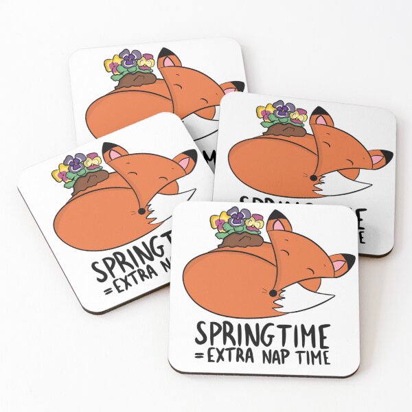 Item preview, Springtime Equals Extra Nap Time Lazy Fox with Flowers designed and sold by DesignFreakArt.