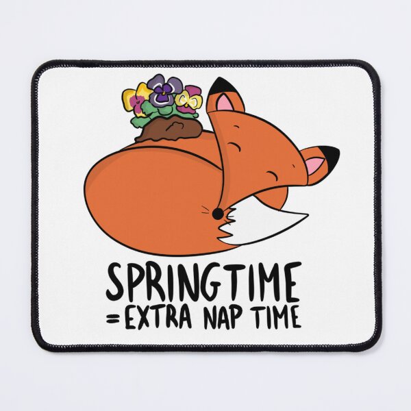 Item preview, Springtime Equals Extra Nap Time Lazy Fox with Flowers designed and sold by DesignFreakArt.