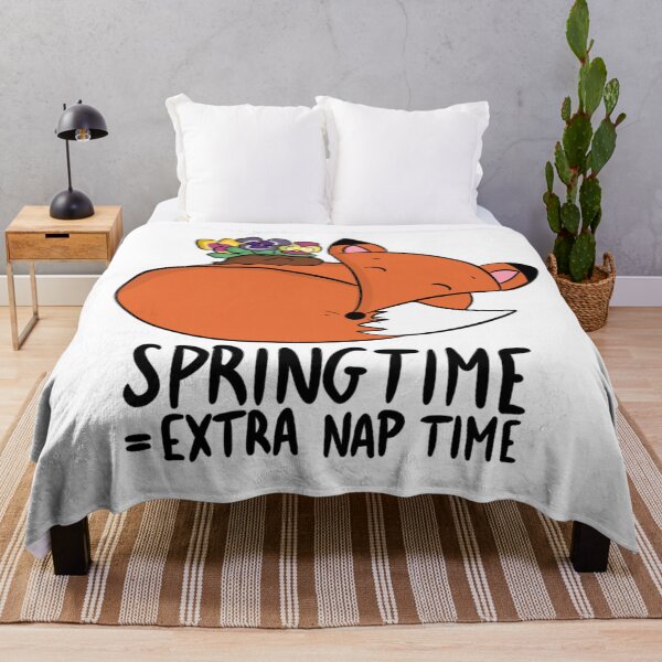 Item preview, Springtime Equals Extra Nap Time Lazy Fox with Flowers designed and sold by DesignFreakArt.