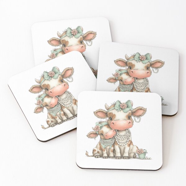 Item preview, Mother & Baby Cow – Sweet Dressed‑Up Duo Design designed and sold by Saxon Designs.
