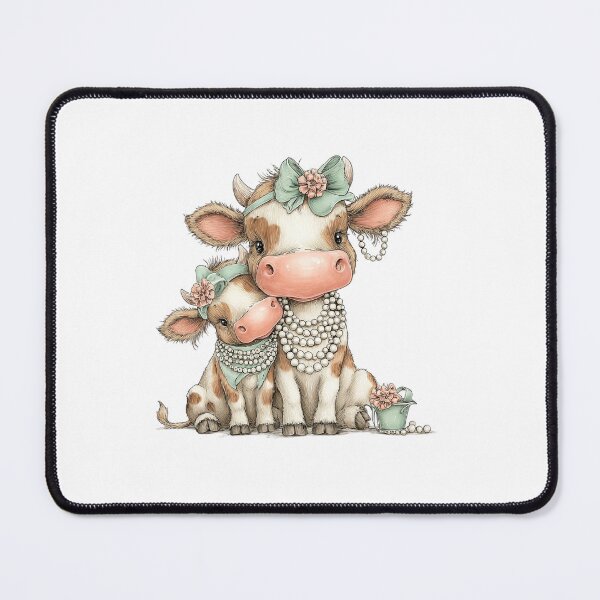 Item preview, Mother & Baby Cow – Sweet Dressed‑Up Duo Design designed and sold by Saxon Designs.