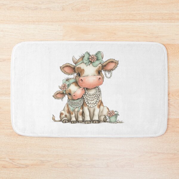Item preview, Mother & Baby Cow – Sweet Dressed‑Up Duo Design designed and sold by Saxon Designs.