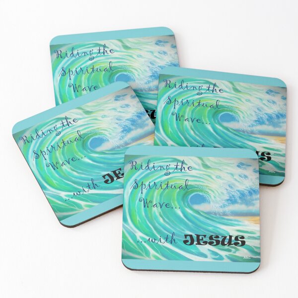 Item preview, Riding the Spiritual Wave- Jesus Ocean Art -Christian Themed  designed and sold by ABG Inspirational Art.