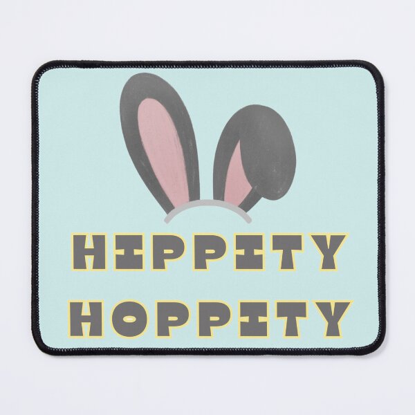 Item preview, Hippity Hoppity Easter Bunny Grey Text Yellow Spring Stickers Prints Posters Wall Art Magnet Home Coffee Cup Decoration TShirt Stationary Notebook Magnet Hat Kitchen Work School Office Redbubble Shop designed and sold by Saritas Boutique Shop.
