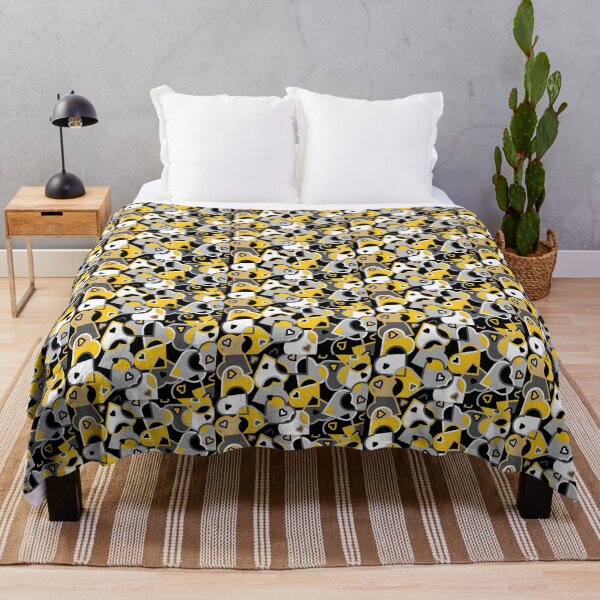 Item preview, Modern Multi-colored Hearts Pattern- Yellow Tan Grey on Black Background designed and sold by ABG Inspirational Art.