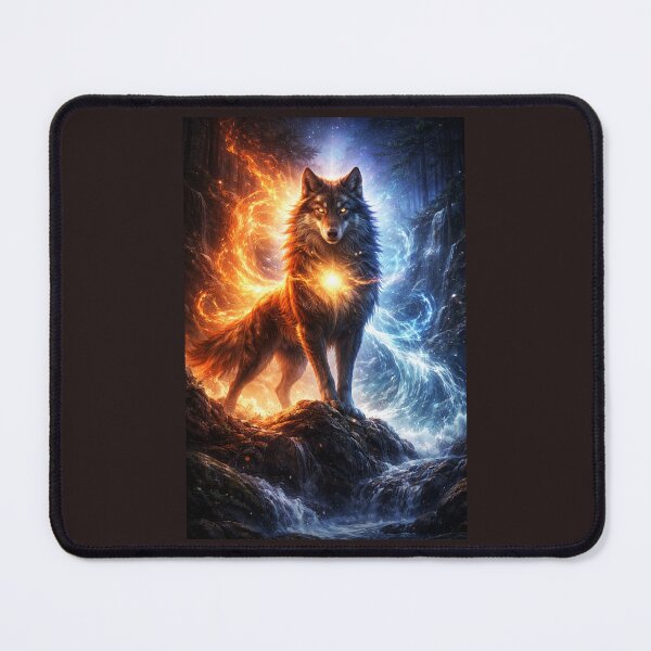Item preview, Wolf of Fire and Ice Spirit Guardian designed and sold by GeoWild Designs.