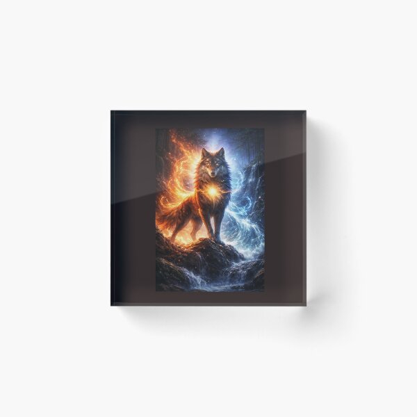 Item preview, Wolf of Fire and Ice Spirit Guardian designed and sold by GeoWild Designs.