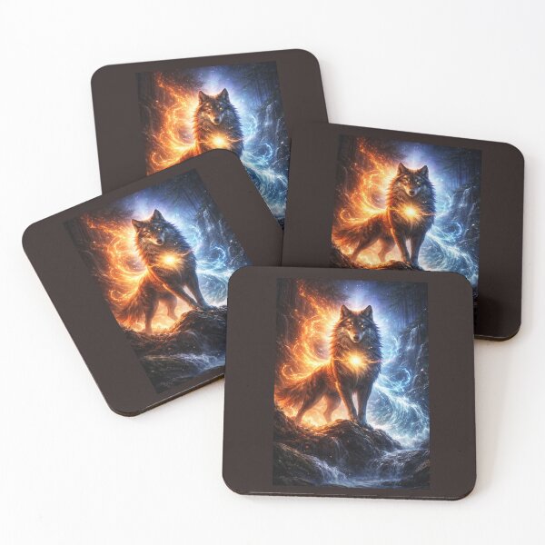 Artikelvorschau, Wolf des Feuer- und Eisgeisteswächters entworfen und verkauft von GeoWild Designs.