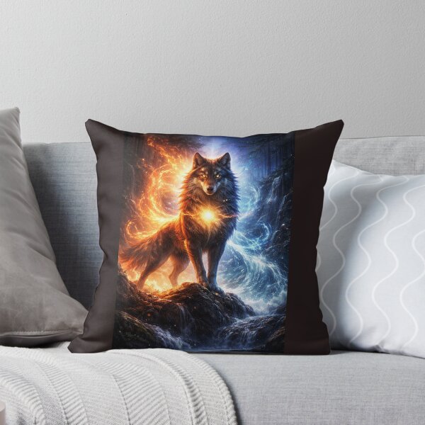 Item preview, Wolf of Fire and Ice Spirit Guardian designed and sold by GeoWild Designs.