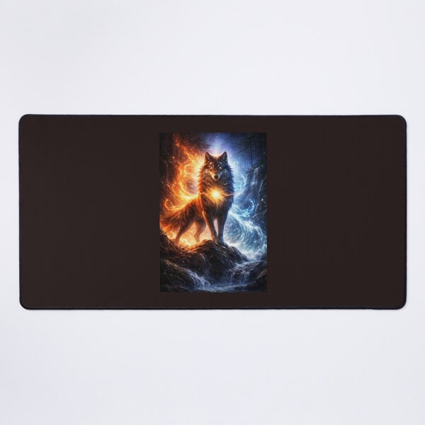 Item preview, Wolf of Fire and Ice Spirit Guardian designed and sold by GeoWild Designs.