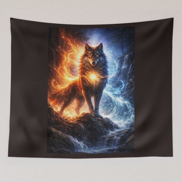 Artikelvorschau, Wolf des Feuer- und Eisgeisteswächters entworfen und verkauft von GeoWild Designs.