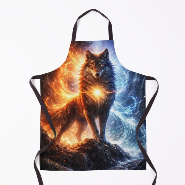 Item preview, Wolf of Fire and Ice Spirit Guardian designed and sold by GeoWild Designs.
