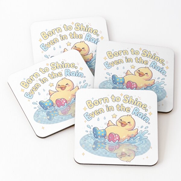 Item preview, Born to Shine Duck - Cute Motivational Rain Design designed and sold by EnlightArt.