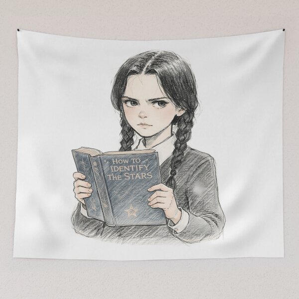 Item preview, GOTH GIRL WITH STAR GUIDE BOOK designed and sold by LIS AND MELIVERSO.