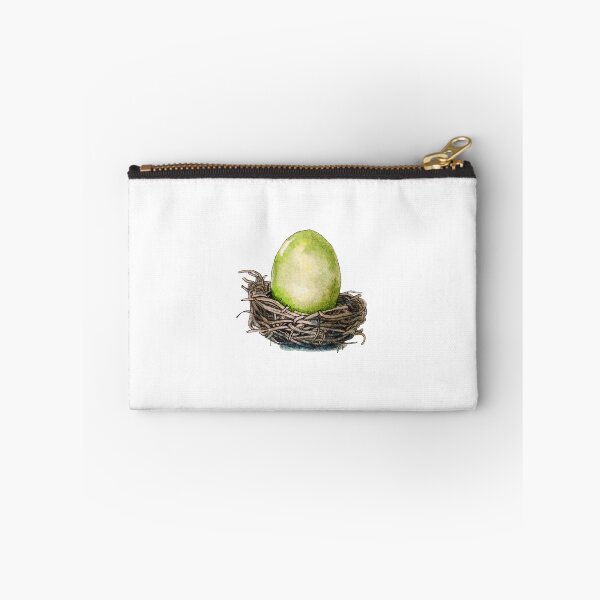 Item preview, Green Easter Egg in a Hay Nest - Watercolor handrawn illustration designed and sold by AquarellChill.