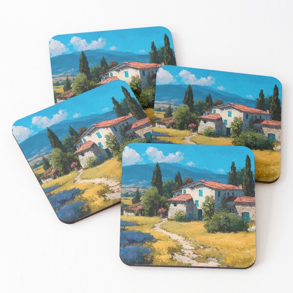 Item preview, Tuscan Farmhouse and Cypress Trees Oil Style designed and sold by daila70.