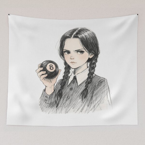 Artikelvorschau, GOTH-MÄDCHEN MIT BILLARDBALL MIT DER NUMMER 8 entworfen und verkauft von LIS AND MELIVERSO.