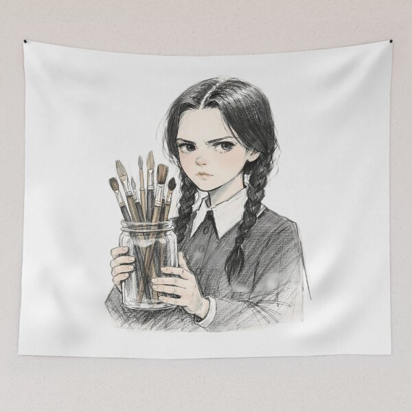 Item preview, GOTH GIRL WITH PAINT BRUSHES designed and sold by LIS AND MELIVERSO.