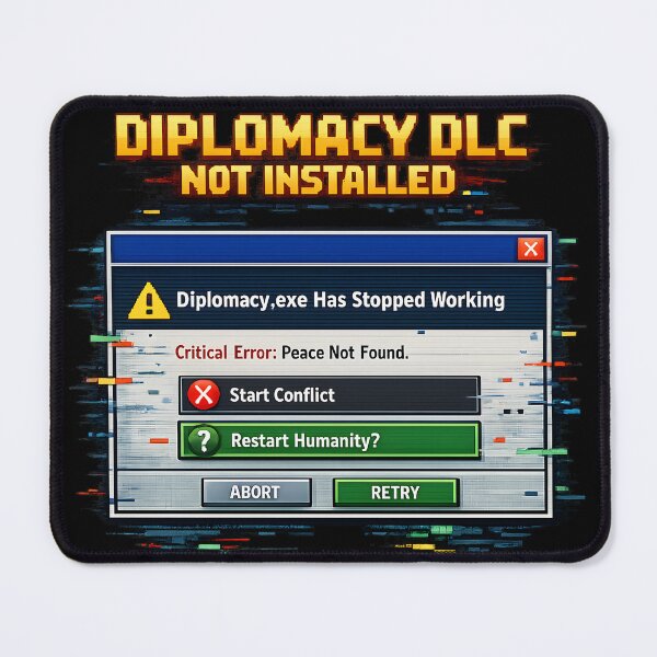 Item preview, Diplomacy DLC Not Installed – Satirical Gamer Error Design designed and sold by darkan1.