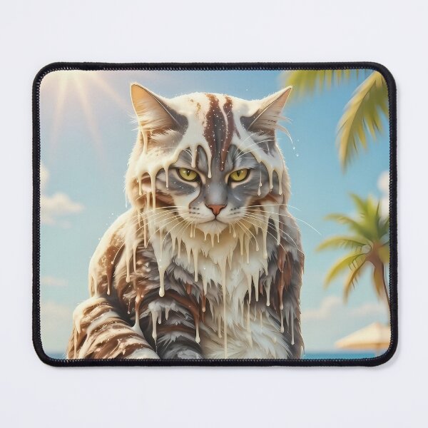 Item preview, Summersicle Grumpy Melting Cat Ice Cream Art Print designed and sold by TheKittysicle.