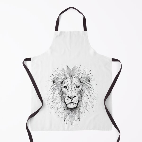 Item preview, Geometric Lion Constellation Line Art | black and white designed and sold by TypoArtPrints.