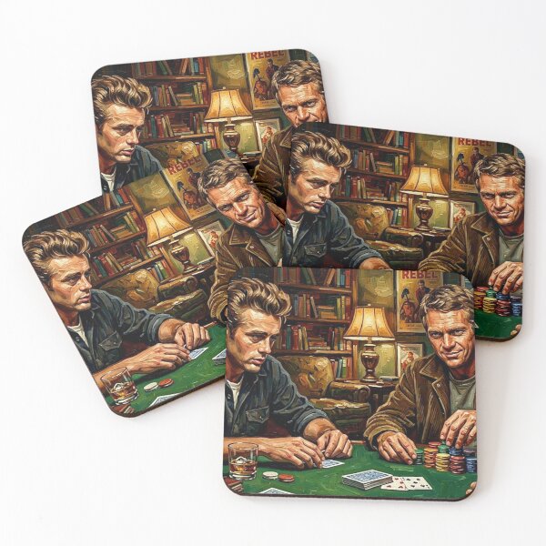 Item preview, The Gamblers: James Dean & Steve McQueen Midnight Poker Impasto designed and sold by Art's Diner.