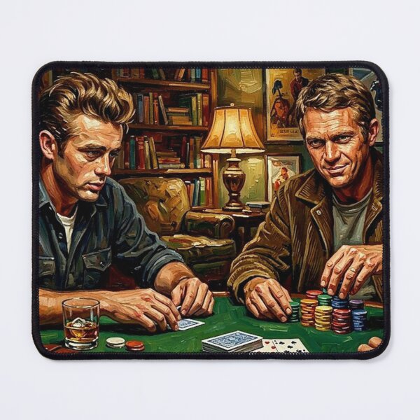 Item preview, The Gamblers: James Dean & Steve McQueen Midnight Poker Impasto designed and sold by Art's Diner.